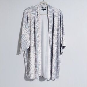 Manuhealii - Cream and Blue Fern Print Cardigan